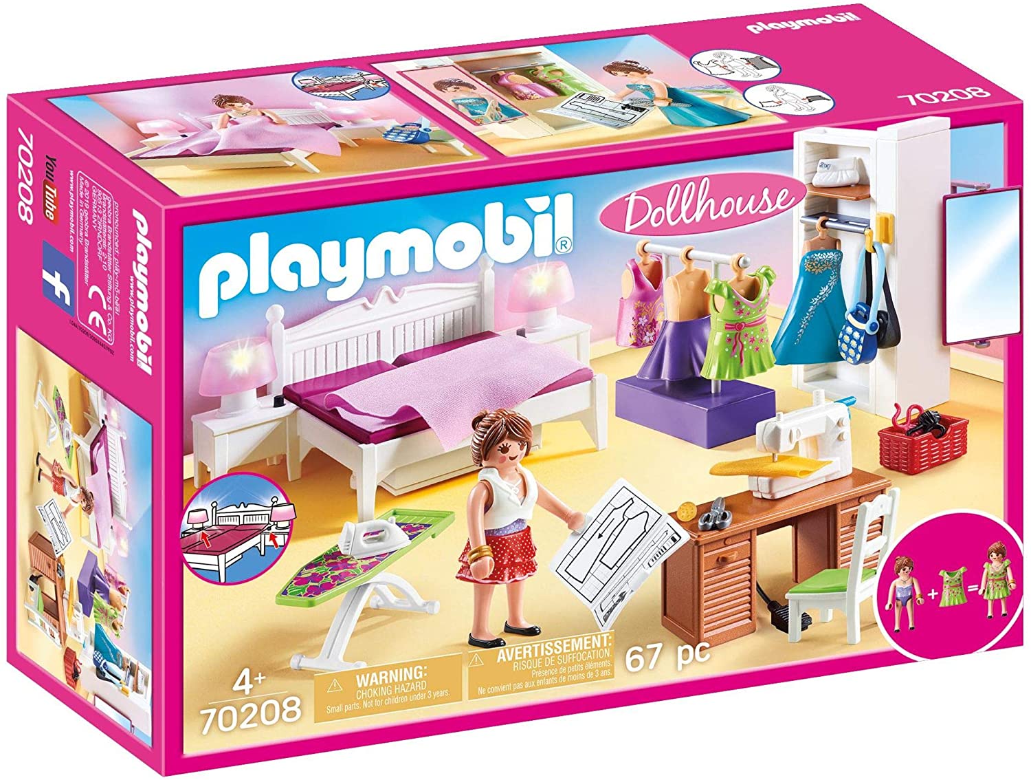 Playmobil Dollhouse 70208 - Camera Da Letto Con Angolo Per Cucito Ed Effetti Luminosi
